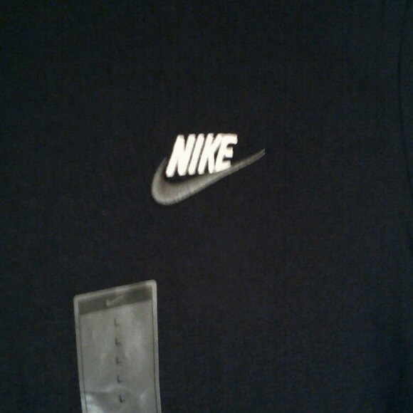 NEW NIKE SPORTSWEAR "Club Embroidered 2 Tee" MEN'S BLACK T-SHIRT LARGE AR4997-01 - Picture 4 of 7